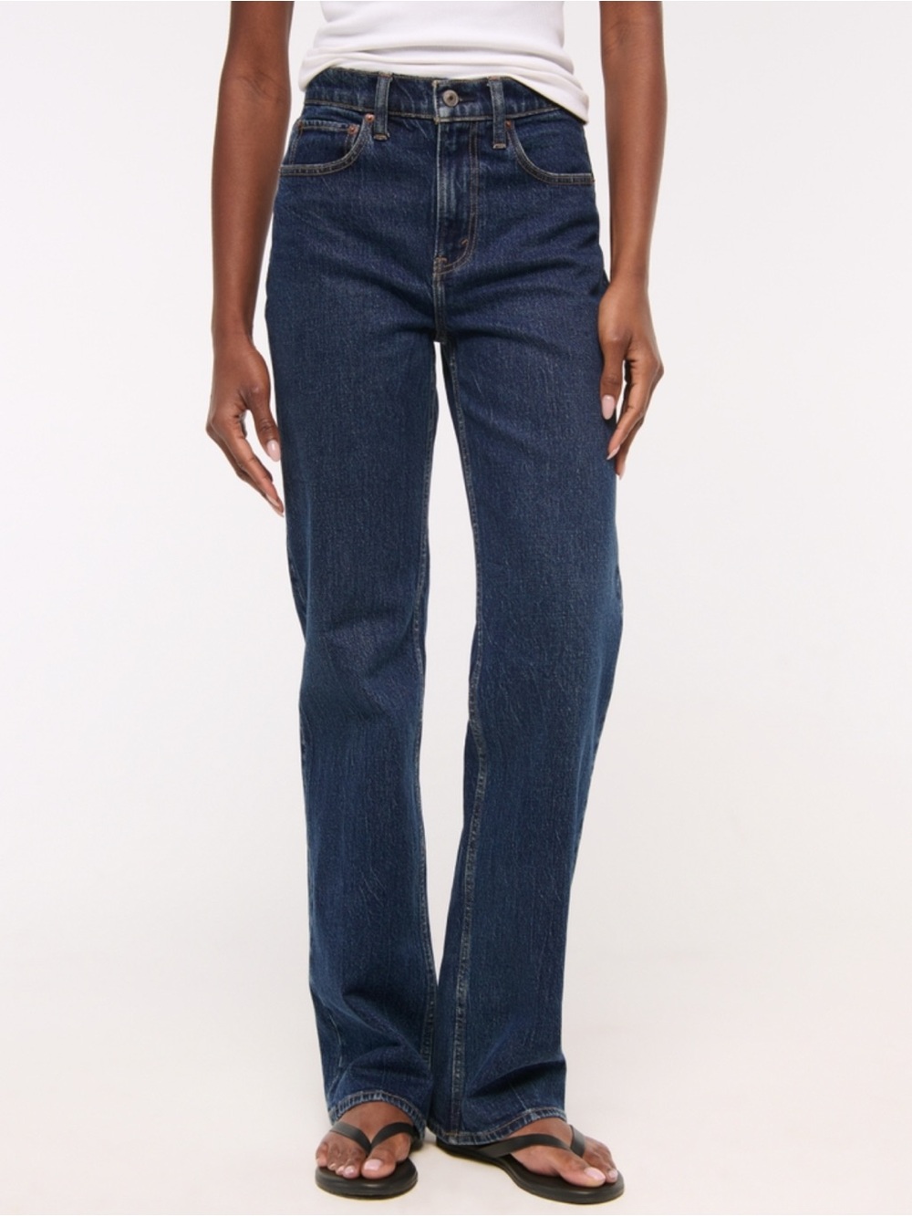 Abercrombie Curve Love 90s relaxed jeans high rise Dark Indigo